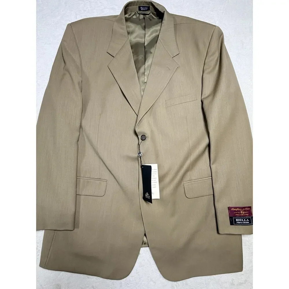 Marco Biella Pure Wool Blazer Jacket 48L Super 100 Merino NWT Corporate Dropout